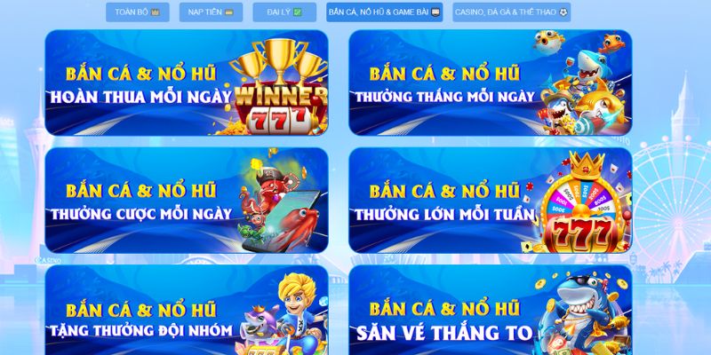 Người chơi nổ hũ và bắn cá có nhiều khuyến mãi Vin777 để khai thác