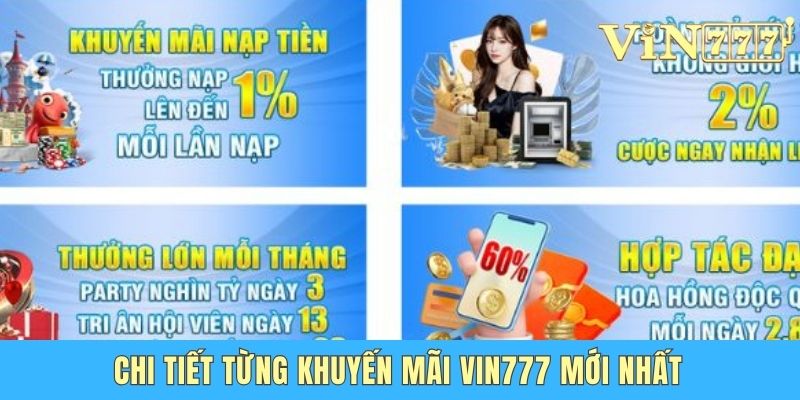 Chi tiết từng khuyến mãi Vin777 mới nhất